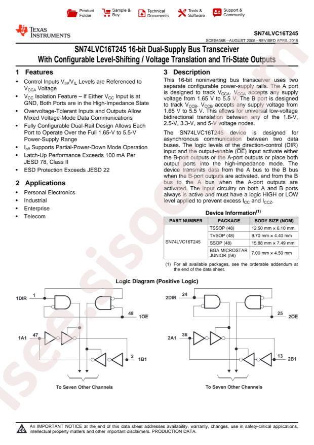 SN74LVC16T245DGVR