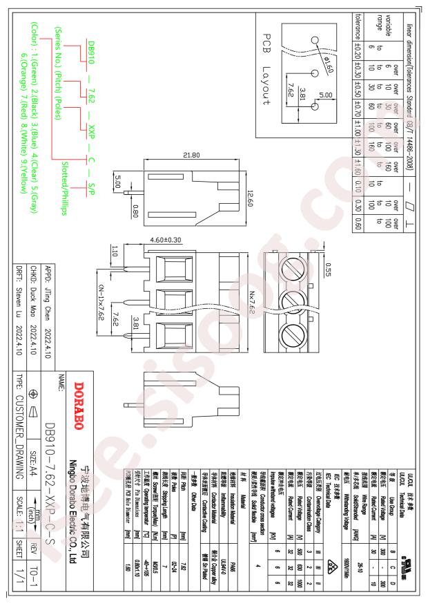 DB910-7.62-2P-GN-S