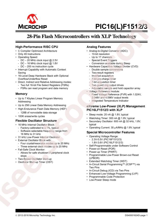 PIC16LF1512-E/MV