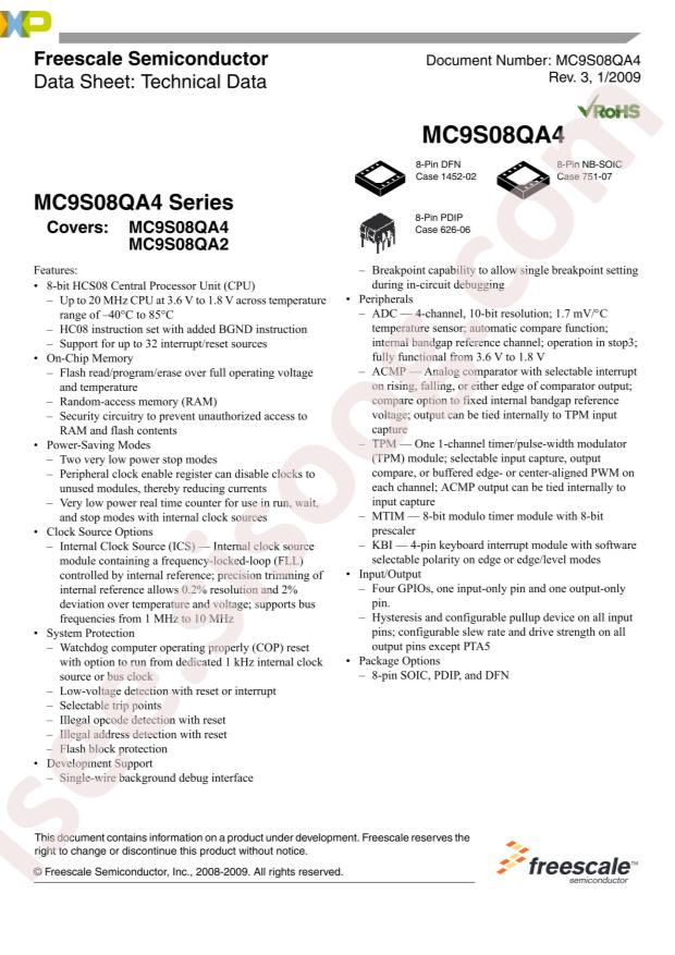 MC9S08QA4CFQE