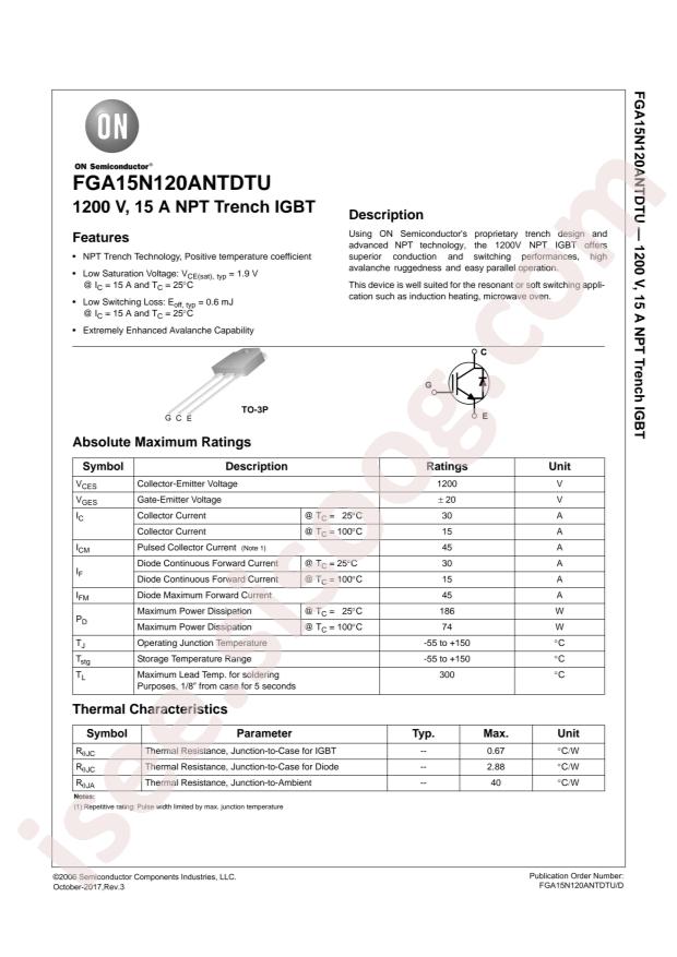 FGA15N120ANTDTU F109