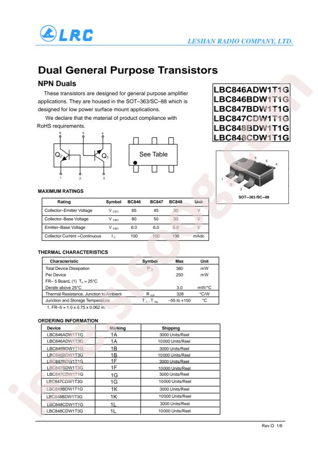LBC847CDW1T1G