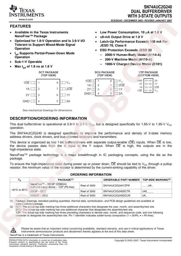 SN74AUC2G240YZPR
