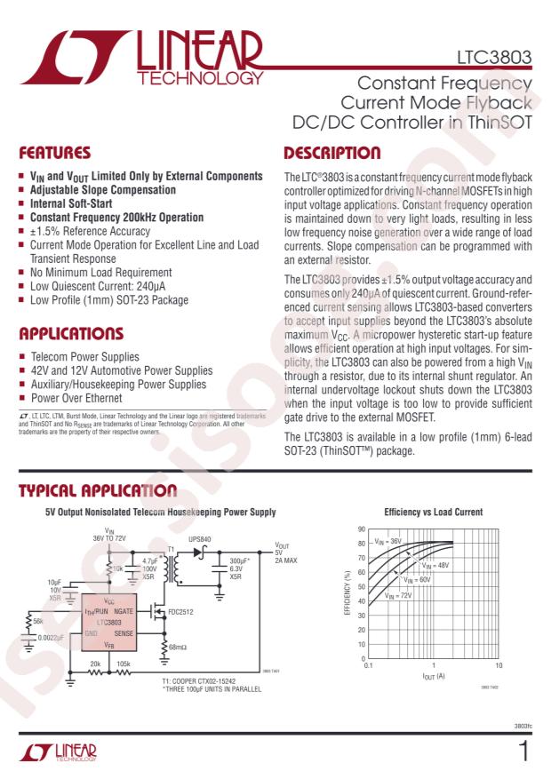 LTC3803ES6#TRPBF