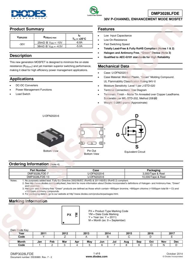 DMP3028LFDE-7