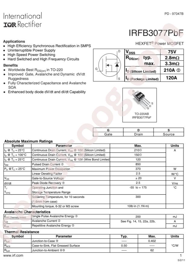 IRFB3077PBF