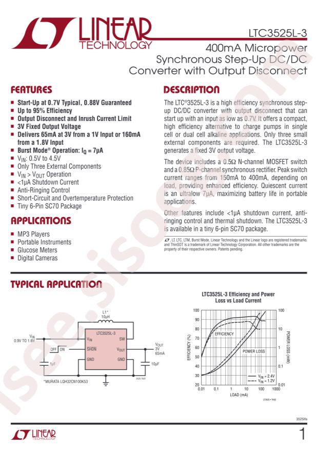 LTC3525LESC6-3#TRMPBF