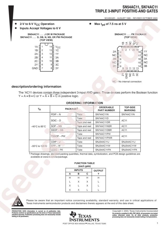 SN74AC11DR