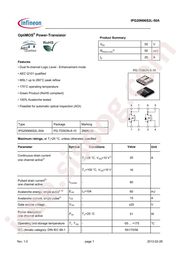 IPG20N06S2L-50A