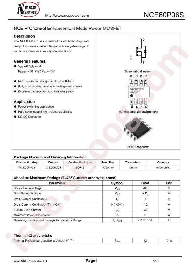 NCE60P06S