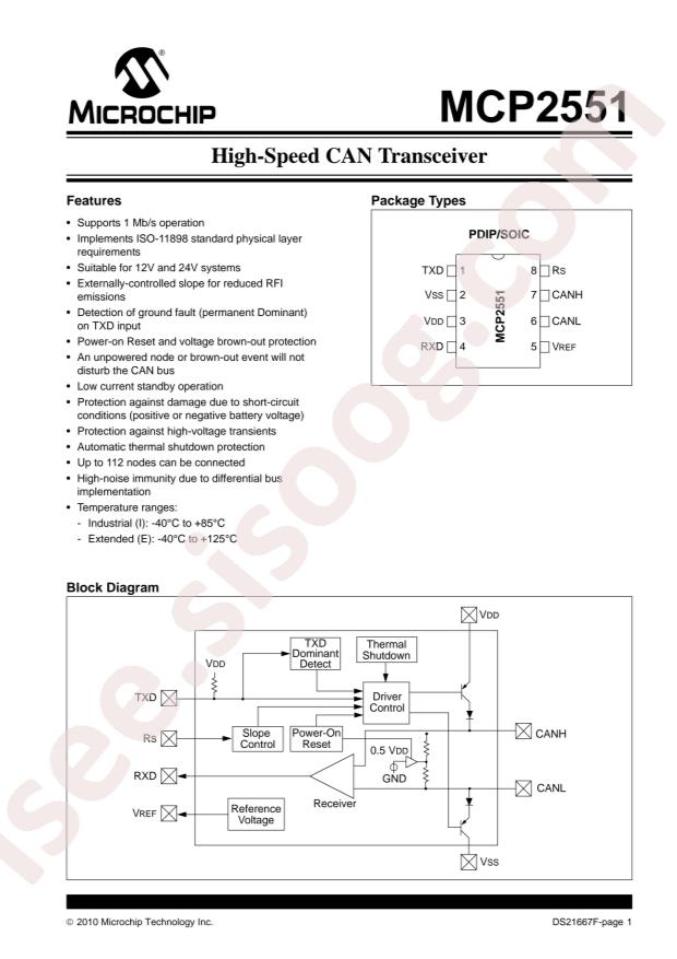 MCP2551-I/SN