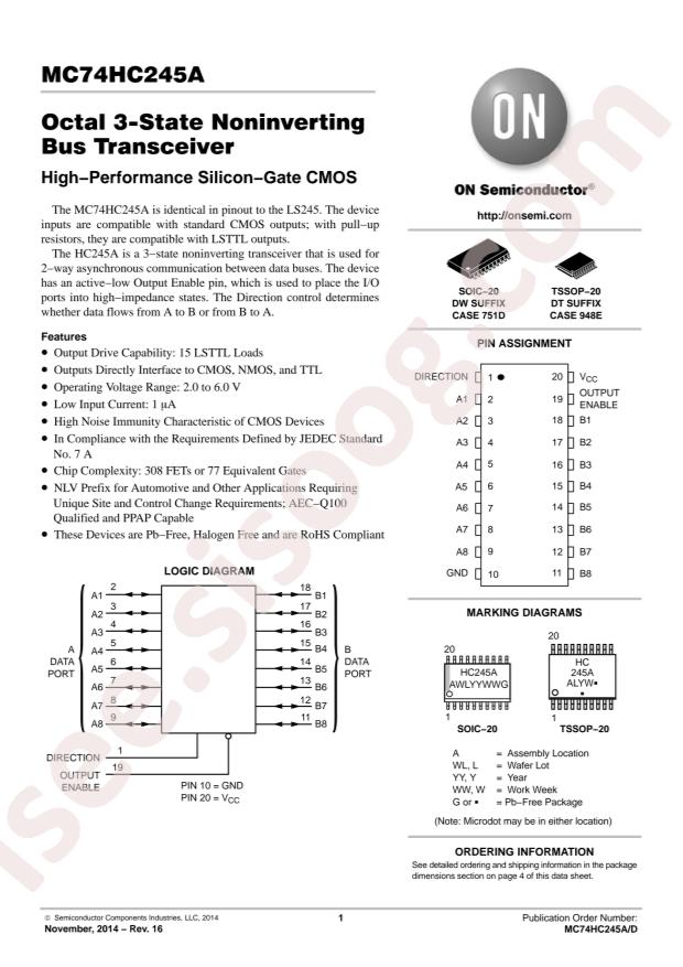MC74HC245ADWR2G