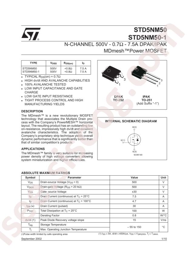 STD5NM50T4