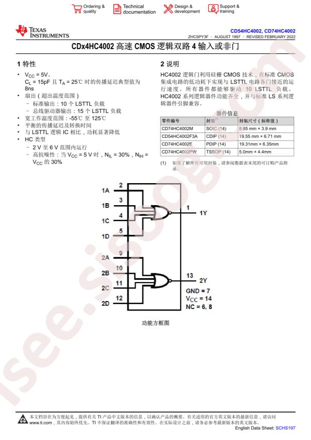 CD74HC4002PWR