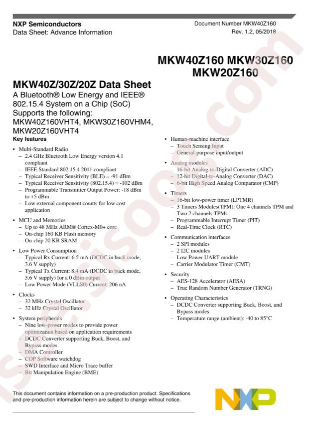MKW20Z160VHT4