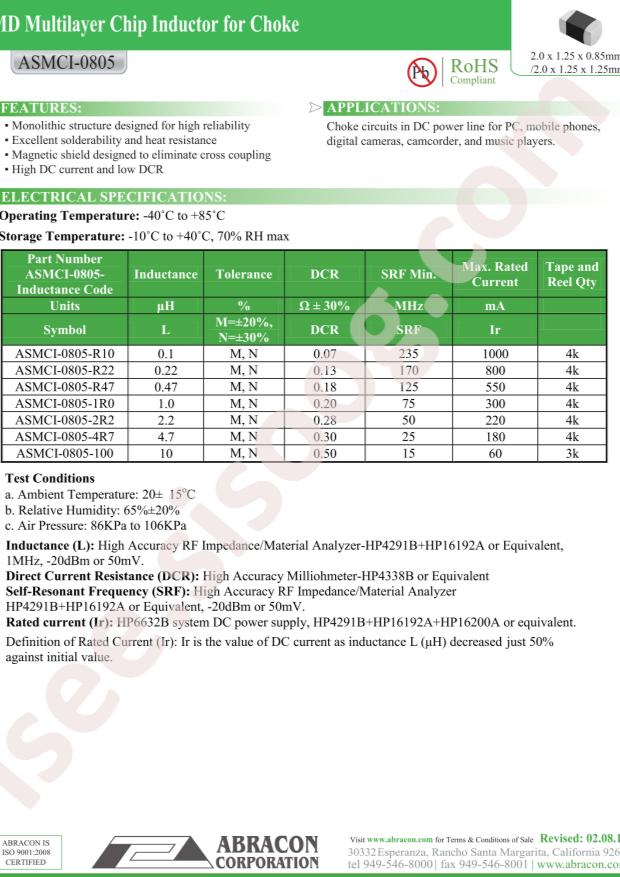 ASMCI-0805-R22M-T