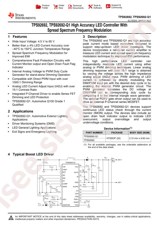 TPS92692QPWPRQ1