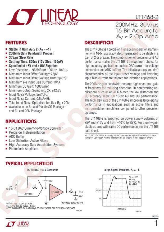 LT1468IDD-2#PBF