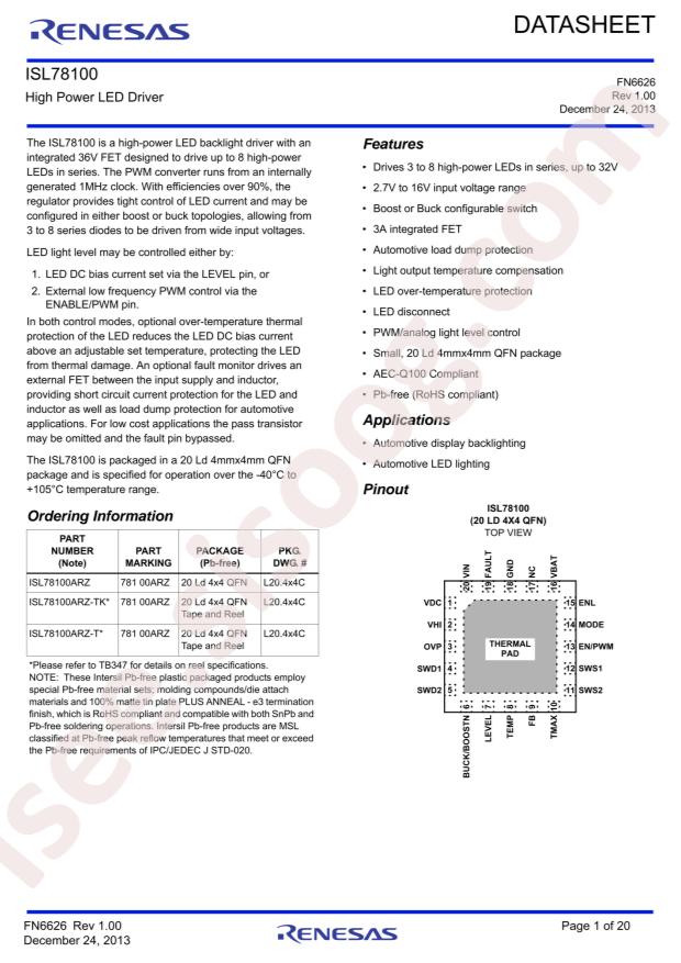 ISL78100ARZ-T