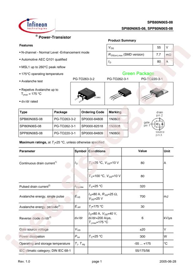 SPB80N06S-08