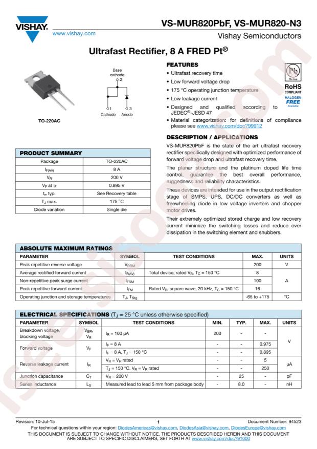 VS-MUR820PBF