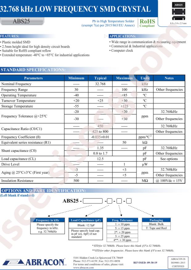 ABS25-38.000KHZ-T