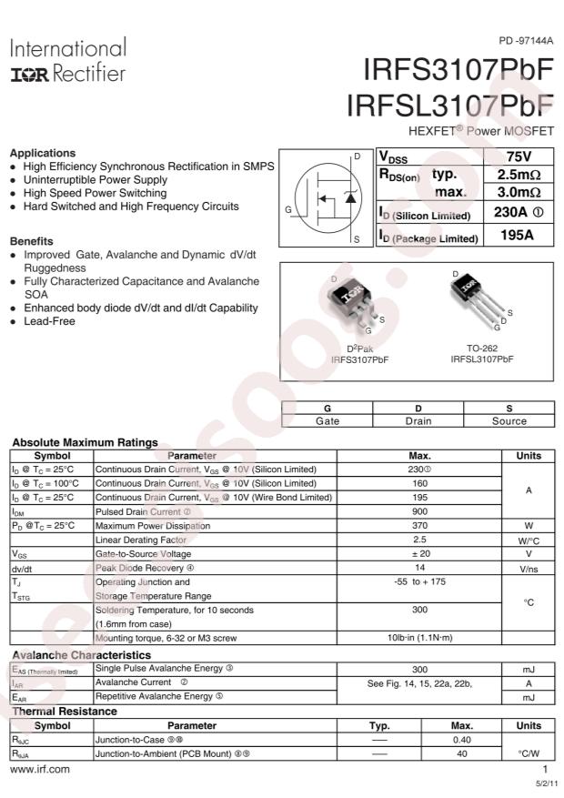 IRFS3107TRLPBF