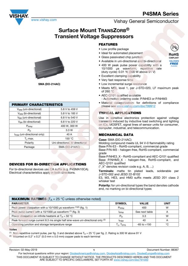 P4SMA400A-E3/61