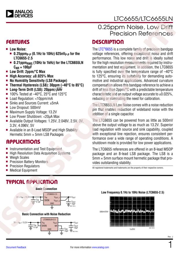 LTC6655BHMS8-1.25#PBF