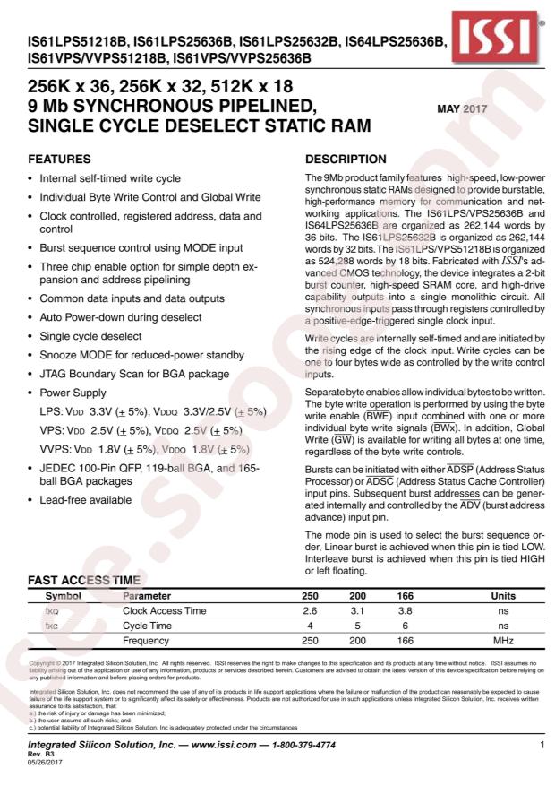 IS61LPS51218B-200TQLI