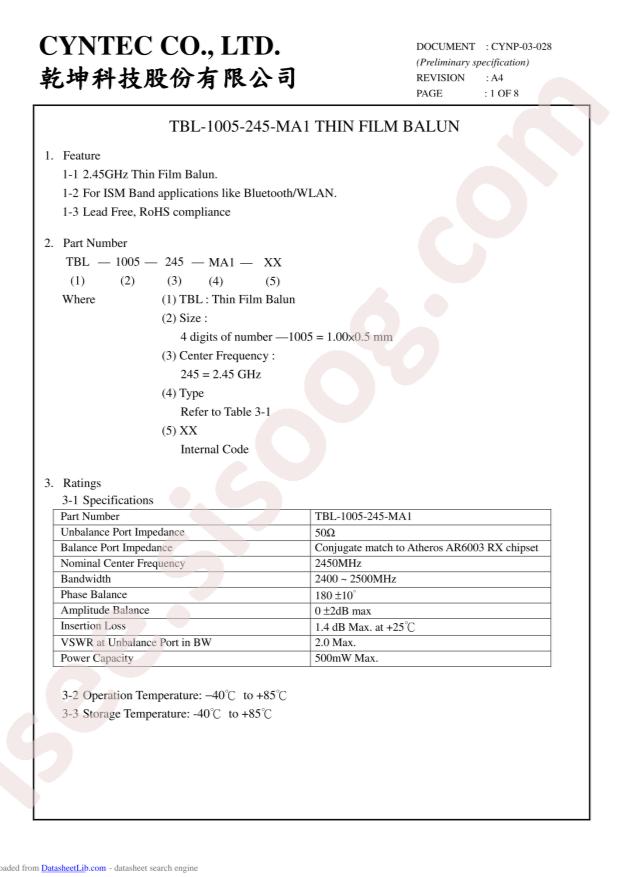 TBL-1005-245-MA1