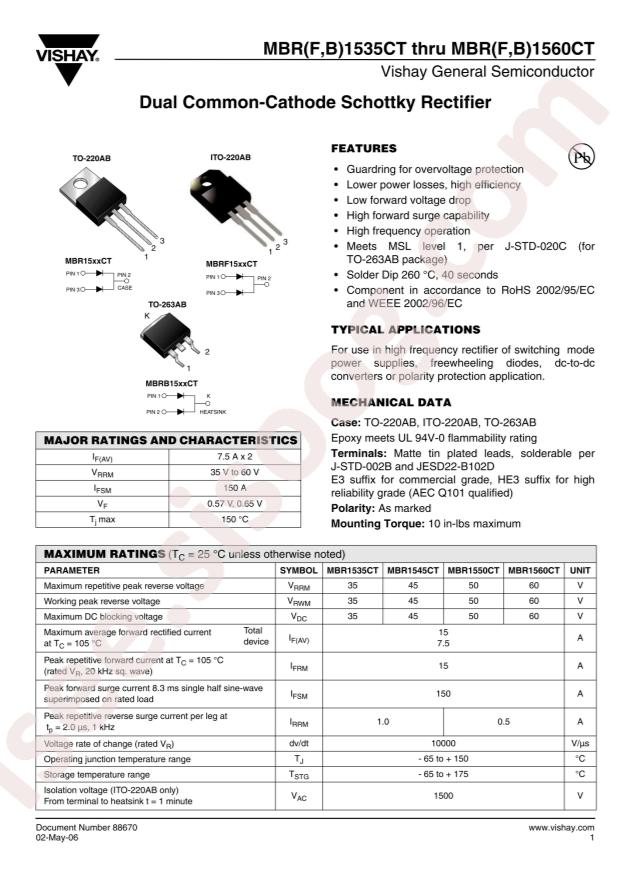 MBR1545CT-E3/45