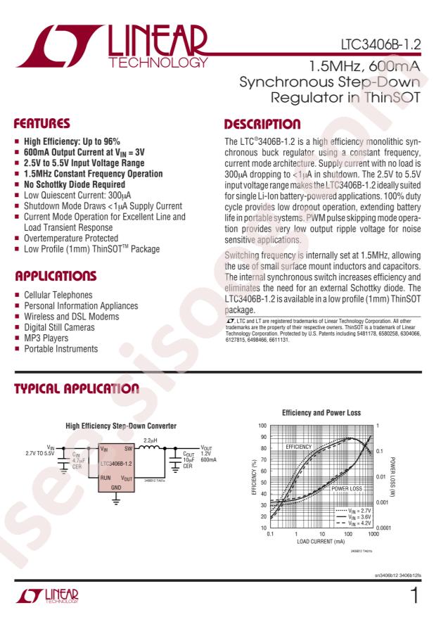 LTC3406BES5-1.2#TRPBF