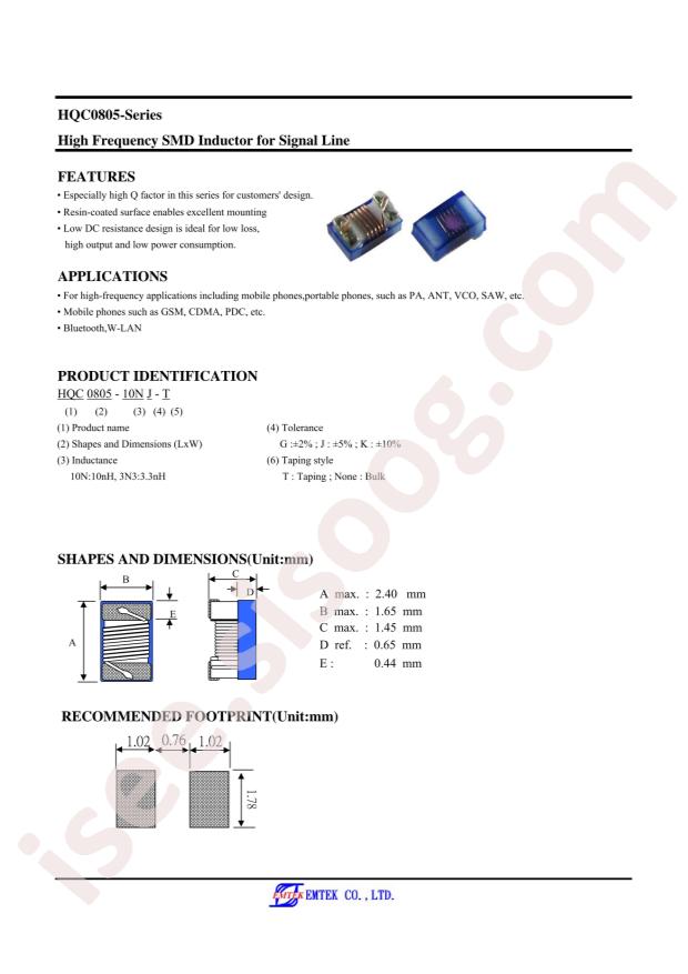 HQC0805-18NJ-T