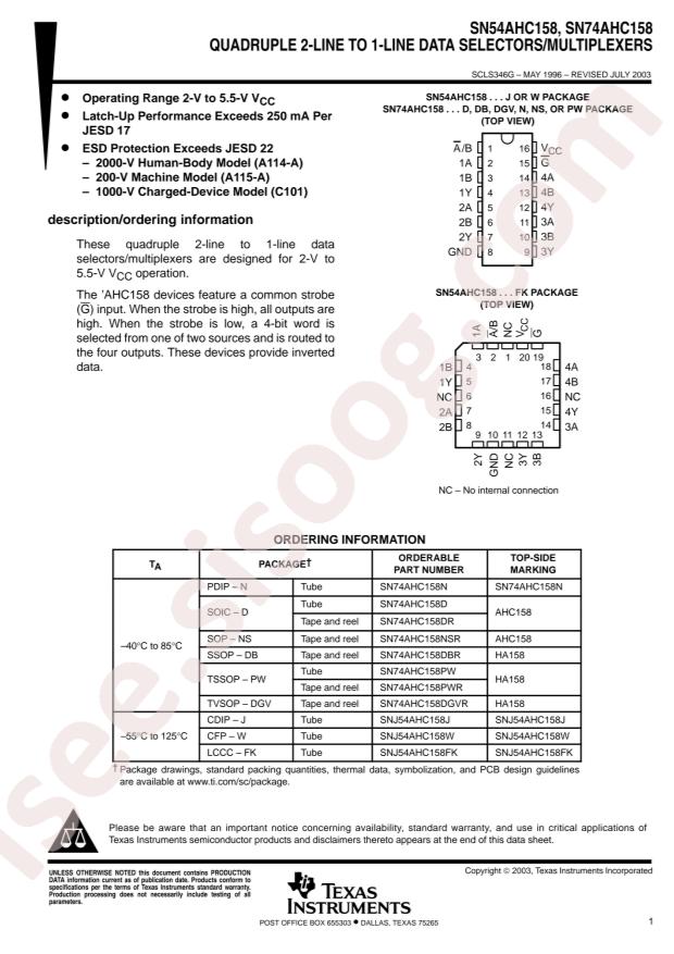 SN74AHC158N