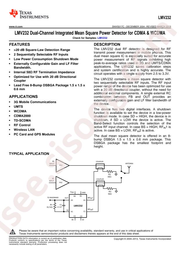 LMV232TL/NOPB