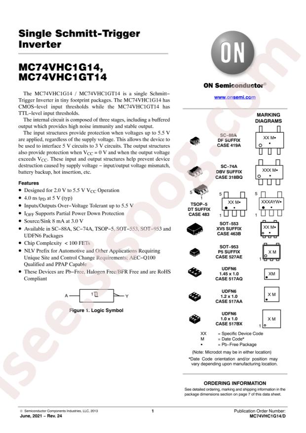 M74VHC1GT14DTT1G