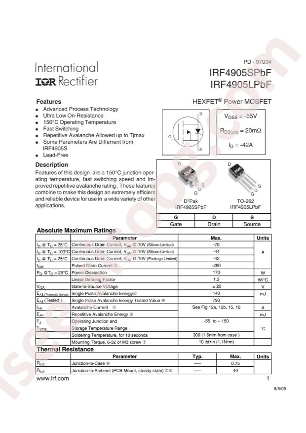 IRF4905STRLPBF