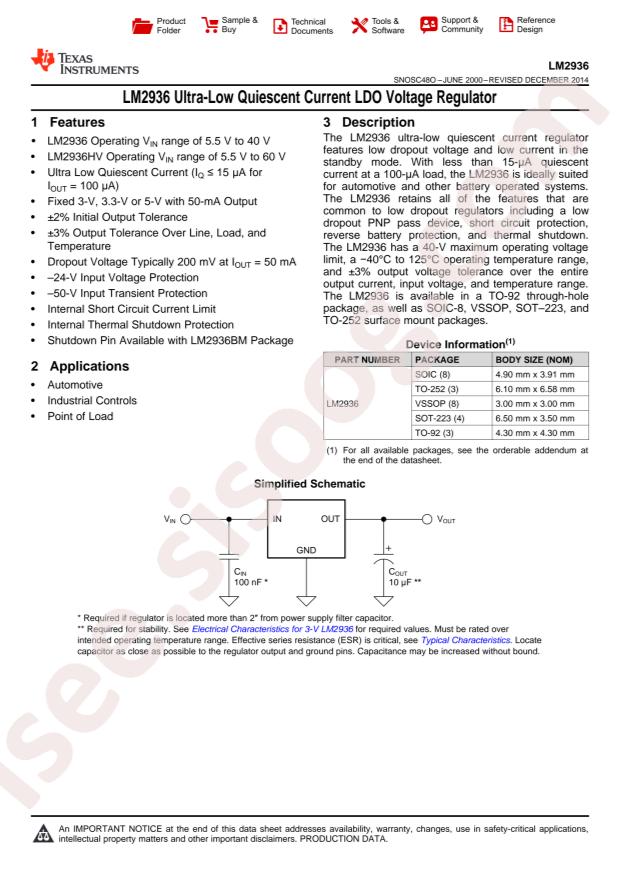 LM2936HVMAX-5.0/NOPB