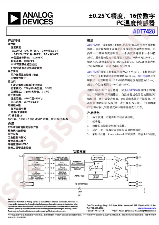 ADT7420UCPZ-RL7