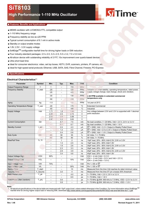 SiT8103AI-83-25E-100.000000Y