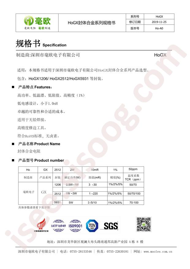 HoGX2512-2W-90mR-1%