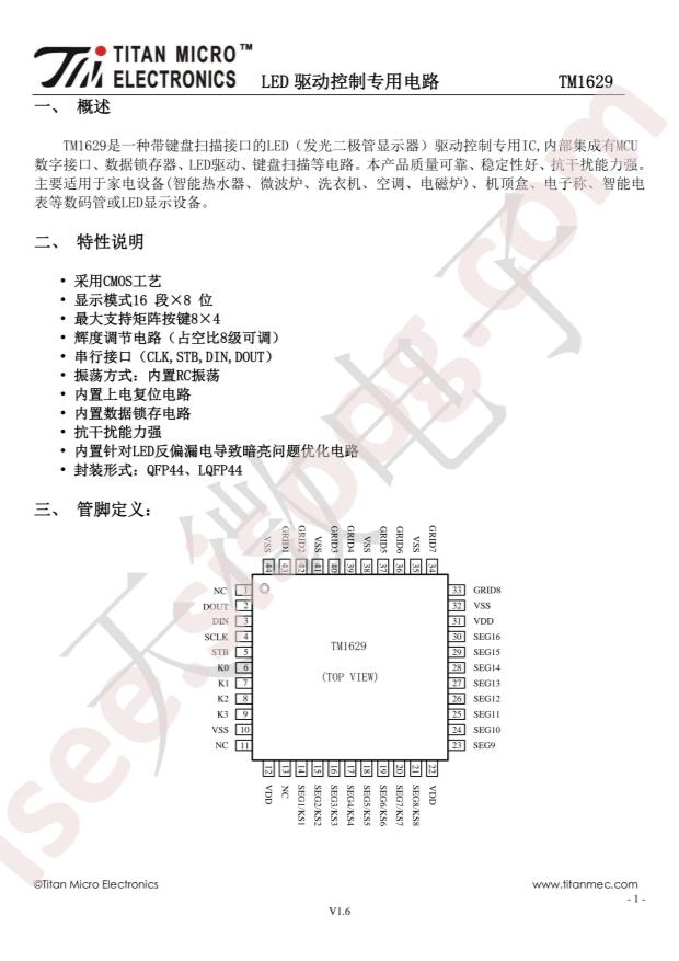 TM1629-LQFP44