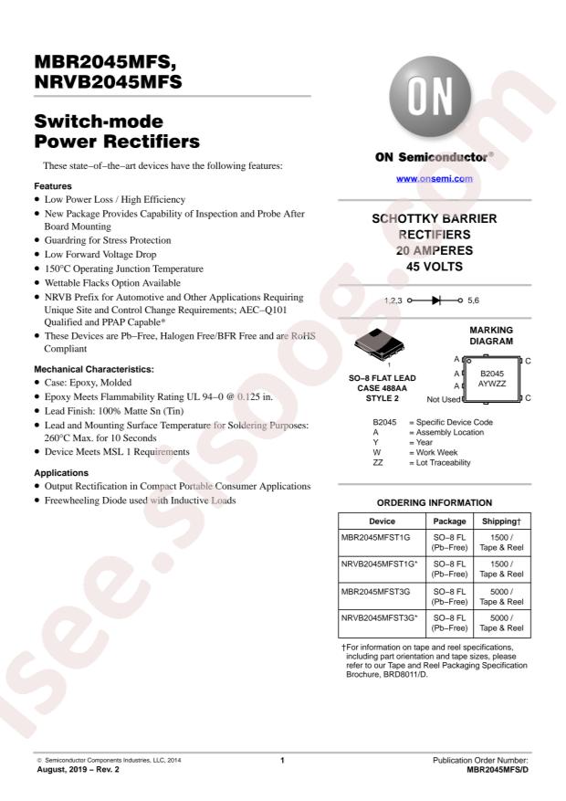 MBR2045MFST1G