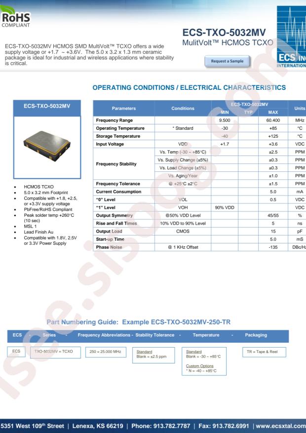 ECS-TXO-5032MV-270-TR