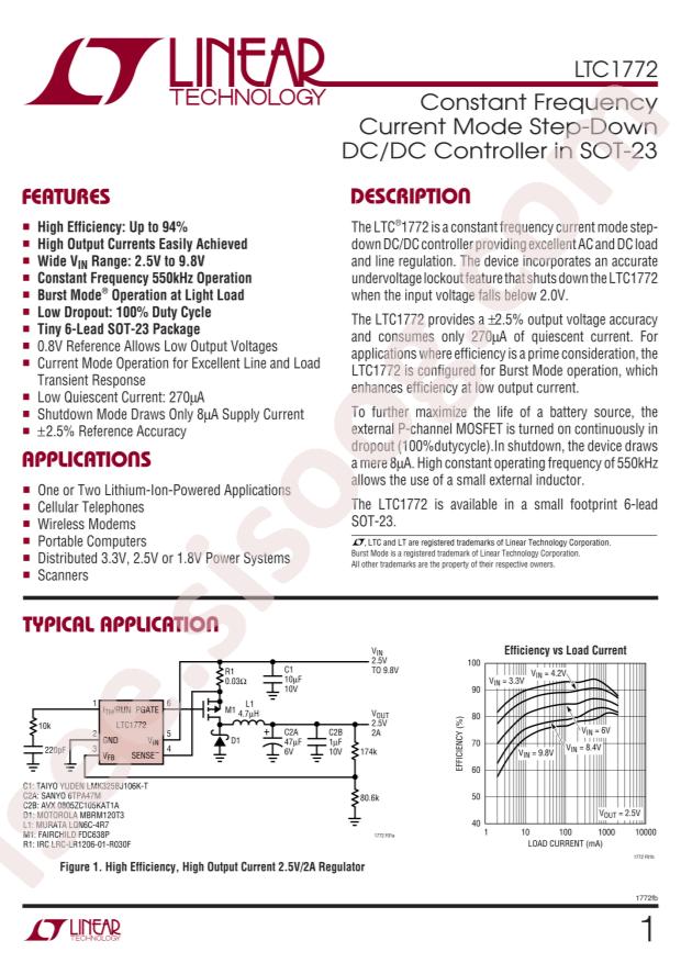 LTC1772IS6#TRPBF