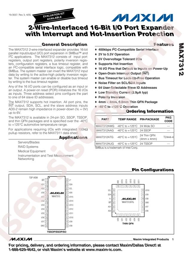 MAX7312AWG+T