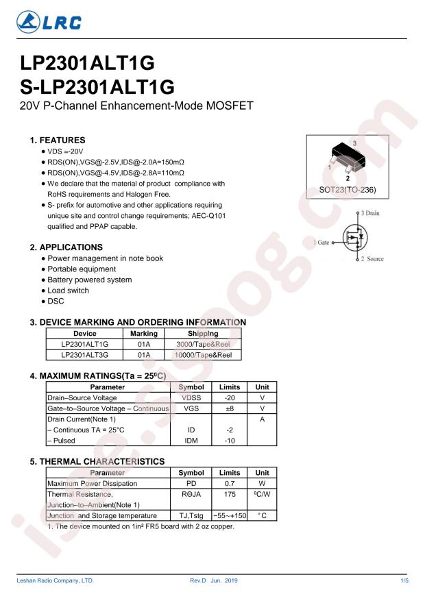 LP2301ALT1G