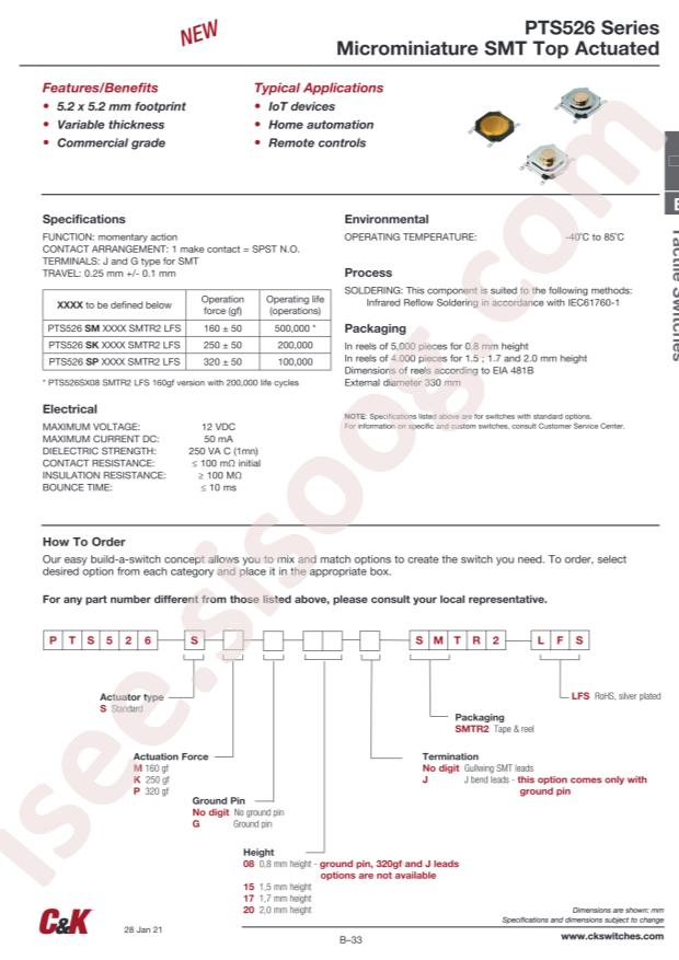 PTS526SM17SMTR2LFS