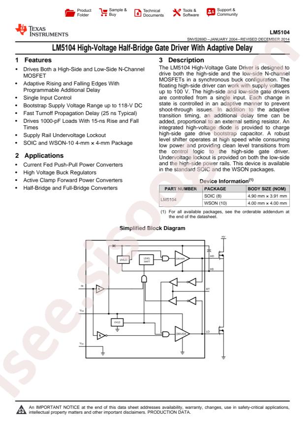 LM5104SD/NOPB